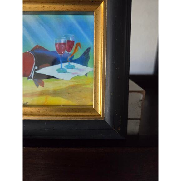 Bill Renc Signed Art Print 5.75" Painted Fish Gallery Dunedin FL Framed Vintage - Picture 6 of 9